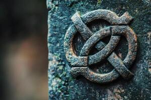 Ancient artistry in intricate stone carving photo