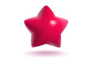 Icon of realistic red star. Achievements for games or customer rating feedback of website. illustration of star in realistic 3d style vector
