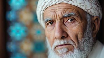 Wisdom reflected in the eyes of an elder Generative photo
