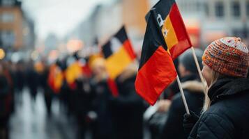 Unity in flags and festivities with AI photo