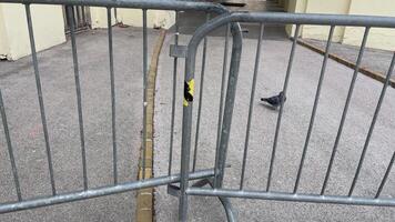 Barriers mark off an area at a public gathering spot photo