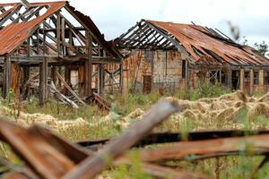 Farm left in ruins after tornado tore through rural landscape, a haunting reminder of nature's power photo