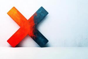 Captivating X-shaped banner mockup showcasing vibrant colors and striking design elements for creative visual projects photo