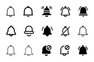 Notification bell icon set. Incoming inbox message. New message notofication icons collection. Ringing bell and notification for clock and smartphone, alarm alert vector