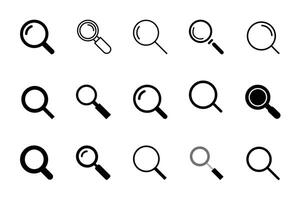 Search icon set isolated on white background. Glass icon. search magnifying glass icon. Find vector