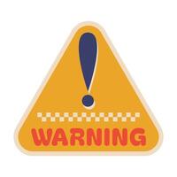 Retro Groovy Warning Sticker vector