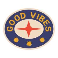 Vintage Groovy Good Vibes Sticker vector