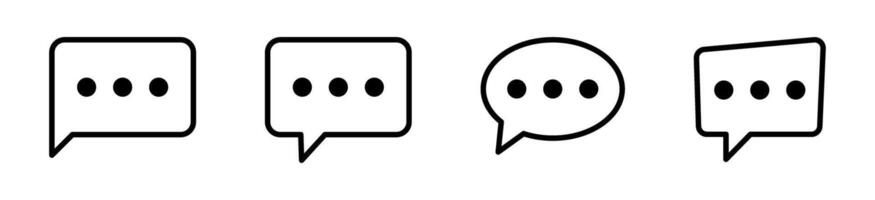 Chat icon. Set of talk speech bubble icons. Message icon. vector
