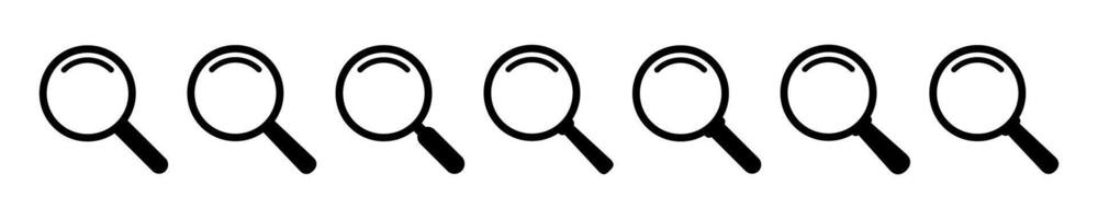 Magnifying glass icon, magnifier icon. Loupe icons set. Search icons set. vector