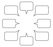 Collection of line speech bubble, line speech balloon, line chat bubbles. vector