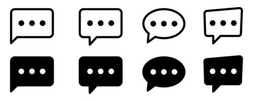 Chat icon. Set of talk bubble speech icons. Message icon. vector