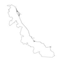 Veracruz state blank contour map vector