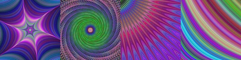 Abstract multicolored digital art background set vector
