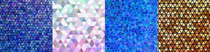Color abstract triangle polygon background set vector