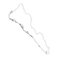 Sinaloa state blank contour map vector