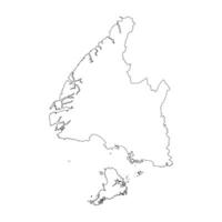 Southland region blank outline map vector