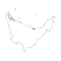 Bay of Plenty region blank outline map vector