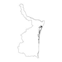 Tamaulipas state blank contour map vector
