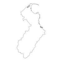Tasman region blank outline map vector