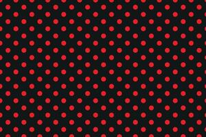 Red polka dots pattern on black background . Polka dots background . illustration vector