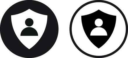 Privacy icon set in two styles . Authentication security icon . Profile protection symbol . illustration vector
