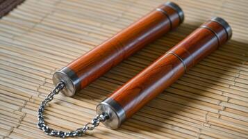 Pair of Wooden Training Tools for Martial Arts photo