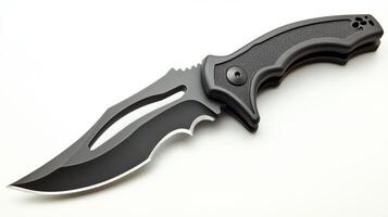 Sleek Black Tactical Folding Knife photo
