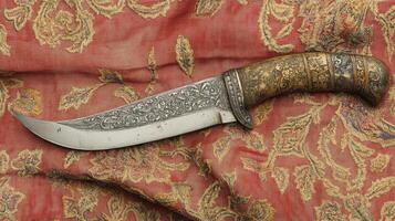 Ornate Antique Dagger with Intricate Design photo