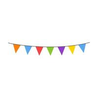 Colorful pennant flags on a string. illustration. vector