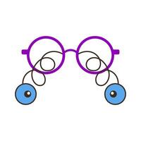 Funny prank glasses with eyes popping out on springs for April Fools Day. illustration. vector