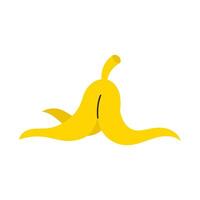 Banana peel, classic slippery prank object for jokes and fun. illustration. vector