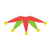 Jester collar in red and green colors with yellow bells. illustration. vector