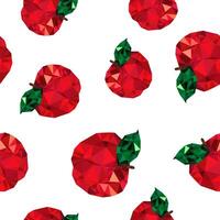 seamless pattern red geometric apples on white background. design with triangles. modern abstract fruit illustration for textile decor paper vector