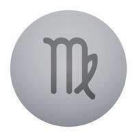 Flat art of Virgo zodiac sign. M symbol in a grey circle design vector