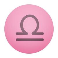Libra zodiac icon . Scale symbol in a pink circle design. vector