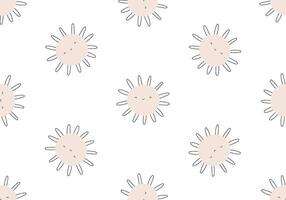 Bohemian Baby Pattern. Childish simple sun on a isolated background vector