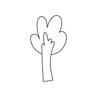 Hand Drawn childish tree. Black cute illustrations isolated on white background. Black and white simple tree. vector