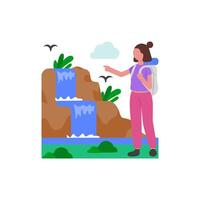 Waterfall Exploration Art vector
