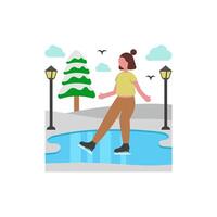 Ice Skating Joy Art vector