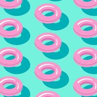 Rubber ring float inflatable lifebuoy seamless pattern vector