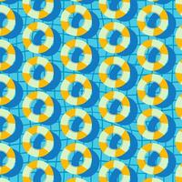 Inflatable rubber ring lifebuoy swimming pool top view seamless pattern vector