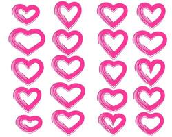 Set of hearts different shape. Happy Valentines day icon collection vector