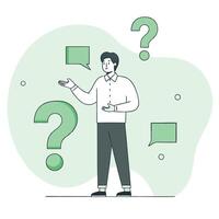 Illustrated Concepts of Questioning and Curiosity vector