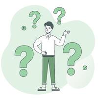 Conceptual Illustration of Questions and Thinking vector