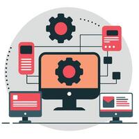 Visual Guide to Operating System Concepts and Functions Illustration vector