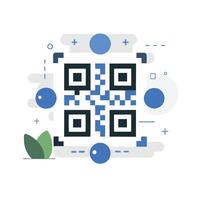 QR Code Concept Illustration for Mobile Scanning and Digital Payment vector