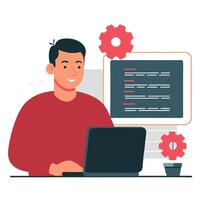 Illustration of Key Programming Concepts for Understanding and Implementing Software Development vector
