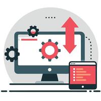 Operating System Upgrade Concept Illustration for Software Enhancement vector