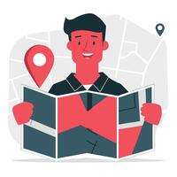 Illustrative Guide to the Concept of Paper Maps vector