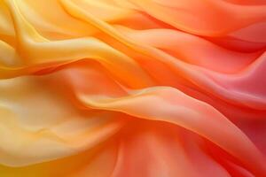 Abstract golden silk waves background with smooth flowing fabric texture photo